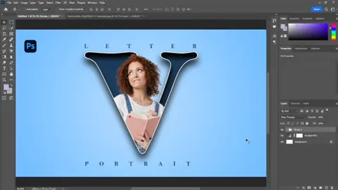 Photoshop tutorial  . . Letter Portrait design #photoshop #photoshoptips #tutorial #photoshoptips #design #designer 