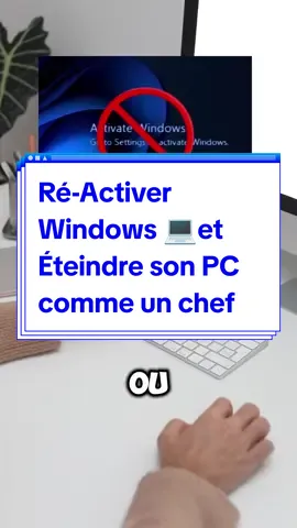 Ré-Activer Windows gratuitement et éteindre son ordinateur d'une façon différente #viral #astuce #pc #windows 