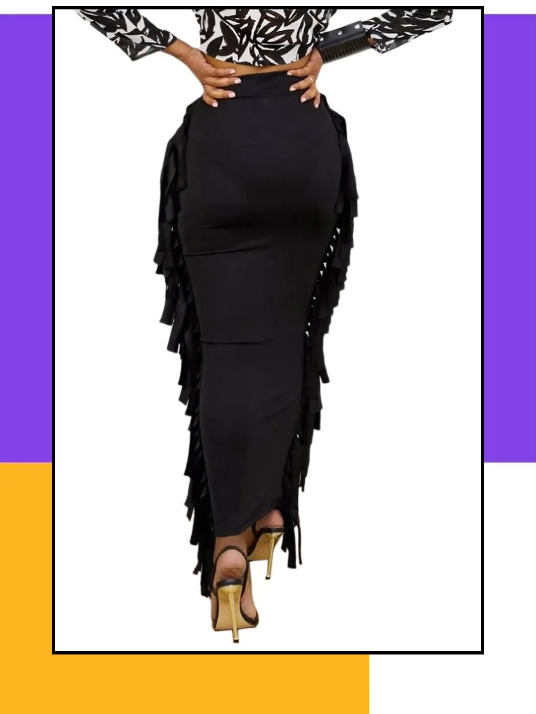 Women's Fringe Skirt Elastic Waist Slim Bodycon Side Tassels Long Maxi Pencil Skirts#UEOIOW #Pencilskirts#bodycon #bodyconfidence #fy #fyp #maxi #maxiskirt #ladiesoftiktok #curvytiktok #foryall #foryallpage #forher #foryou #for #baddies #springstyle #ootd