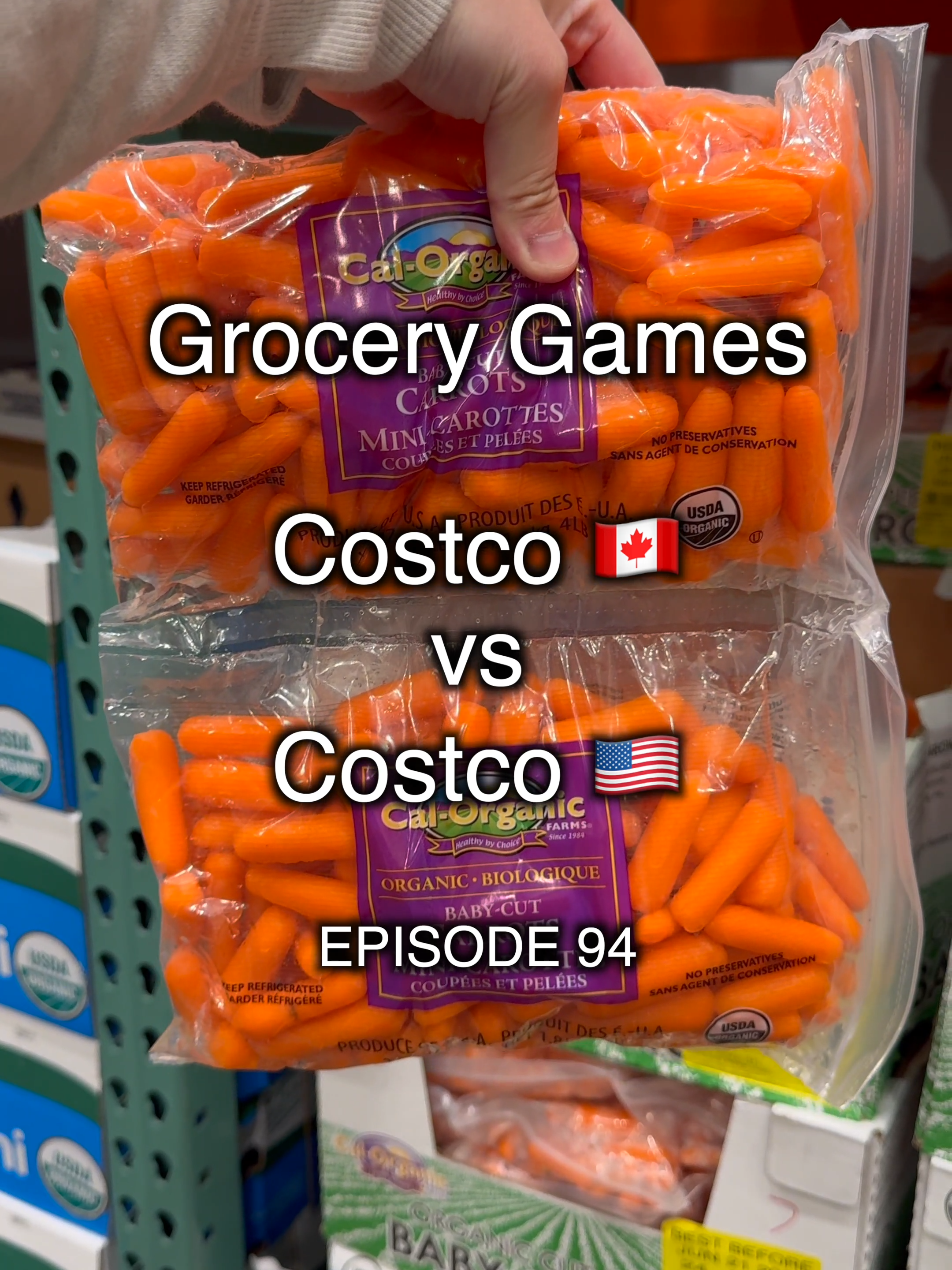 Costco 🇨🇦 vs 🇺🇸 -- Organic Mini Carrots #costco #groceryshopping #canada #usa #inflation