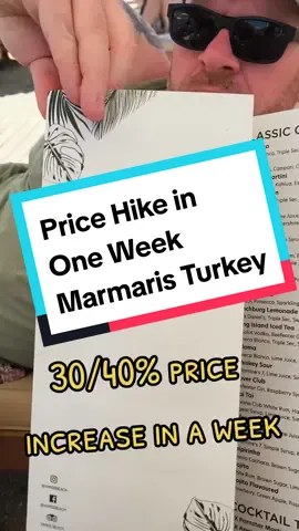 Massive 30 - 40% price increase in Marmaris Turkey on the Drinks in Vamos Bar. we came here on Sunday and recommended it for cheap drinks but 6 days later the menu has changed, just in time for the summer holiday travellers #marmaris #marmaristurkiye #Turkey #marmaris2024 #Marmarisdrinksprices #pricehike #inflation #crazyprices #summerinturkey #hangoversandhandpays 