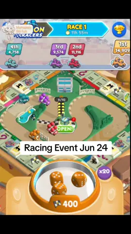 Racing event game play Jun 2024 #monopolygo