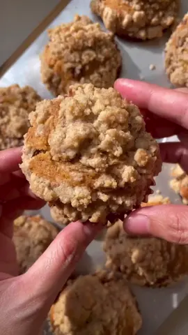 Banana Muffins With Streusel topping 🍌🧁 Ingredients: 250 grams all-purpose flour 150 grams granulated sugar 1 teaspoon baking soda 1 teaspoon baking powder 1/2 teaspoon salt 2 large eggs 120 ml vegetable oil  60 ml milk  1 teaspoon vanilla extract 3 ripe bananas, mashed  1/2 cup mini chocolate chips  Instructions: Preheat Oven: Preheat your oven to 180°C (350°F). Line a muffin tin with paper liners or grease with non-stick spray. In a large bowl, whisk together the flour, sugar, baking soda, baking powder, and salt. Add the eggs, vegetable oil, milk, and vanilla extract. Mix until well combined. Add the mashed bananas to the wet ingredients and stir until just combined. Add the chocolate chips, mixing until just combined. Do not overmix. Fill Muffin Tin: Divide the batter evenly among the muffin cups, filling each about 2/3 full. Bake: Bake in the preheated oven for 18-20 minutes, or until a toothpick inserted into the center of a muffin comes out clean. Streusel Topping Ingredients: 100 grams all-purpose flour 100 grams granulated sugar 50 grams brown sugar 1 teaspoon ground cinnamon 85 grams unsalted butter, cold  combine the flour, granulated sugar, brown sugar, and cinnamon. Mix until well combined. Add the cold, cubed butter to the dry ingredients. Using a pastry cutter, fork, or your fingers, cut the butter into the mixture until it resembles coarse crumbs. Place the streusel mixture in the refrigerator for about 10-15 minutes before using. This helps the streusel hold its shape better during baking. Use: Sprinkle the chilled streusel evenly over the batter before baking #banana #muffin #bananamuffins #streusel #fyp 