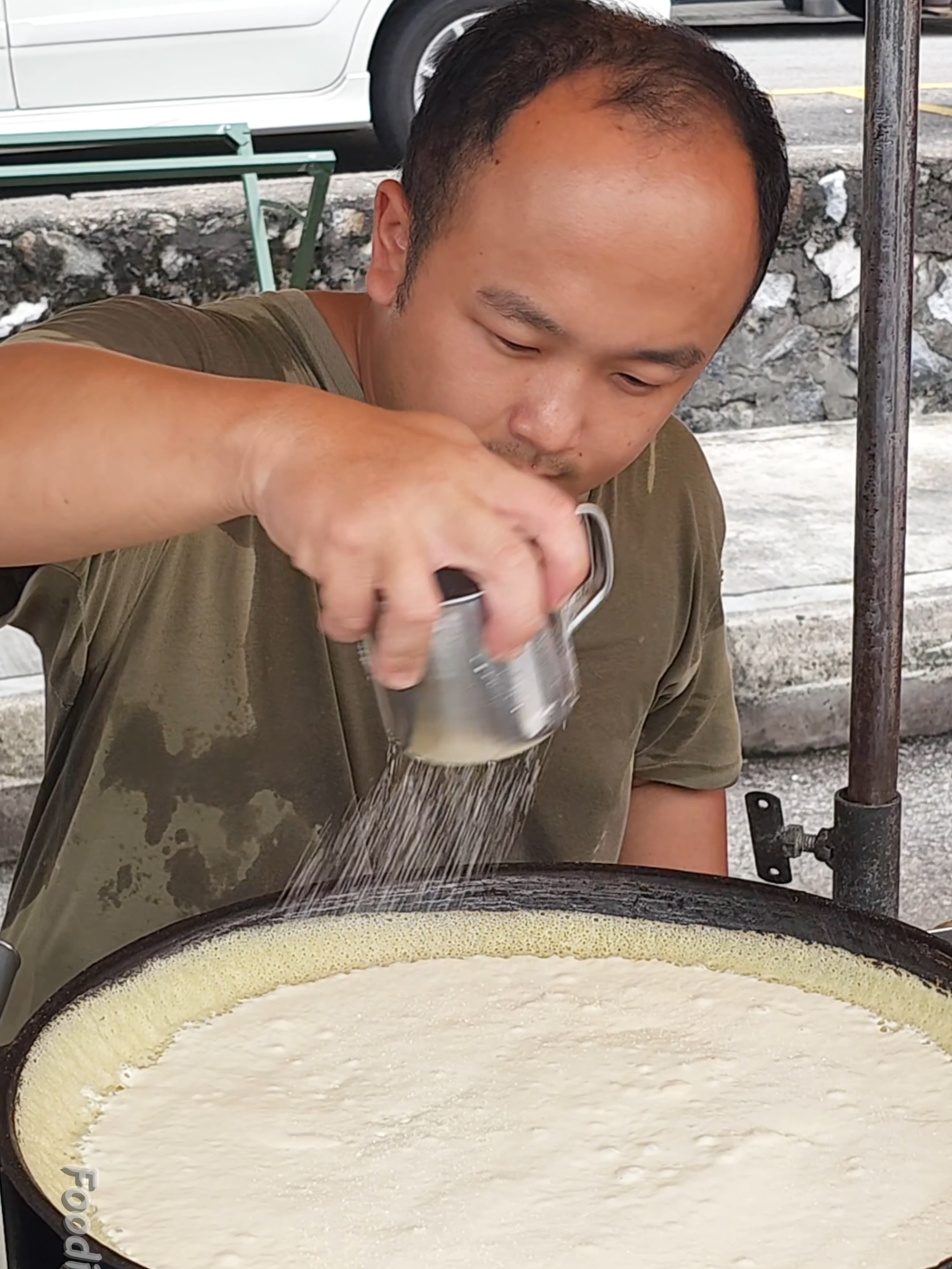 Mouth Watering Snack! Peanut Pancake Made by Malaysian Uncle #tiktokfood #fyp #pancake