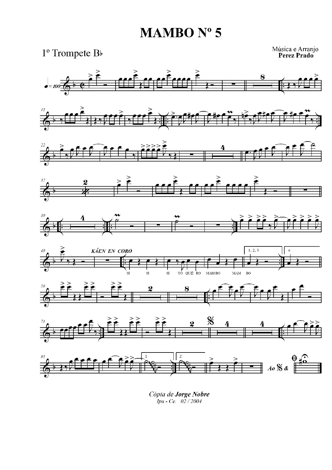 Arreglo completo  #musica #banda #mambo #partitura 