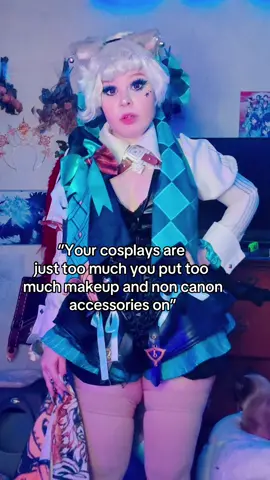 Especially when I would cosplay Cassie from FNAF I had to delete so many comments because they were upset on the makeup I did 💀 or my Toga saying its “too much” like if you dont like my cosplay theres a thing called SCROLL PAST 😆 #leynette #genshin #GenshinImpact #fontaine #leynettegenshinimpact #leynettecosplay #dollscosplays #leynettecos  #genshinimpactcosplay #makeup #cosplay