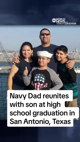 Navy Petty Officer First Class, David Castillo, would do anything to see his son’s high school #graduation. Whit Johnson has the story of the heartwarming reunion in San Antonio, #Texas ahead of Father’s Day. #AmericaStrong.  #worldnewstonight #abcnews