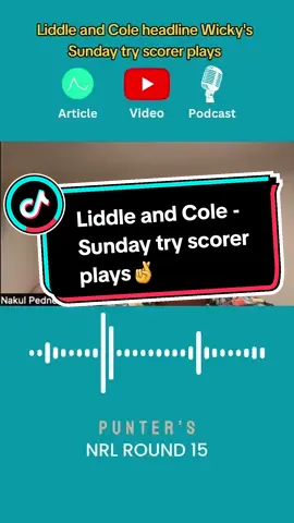 We love the three Ls - Liddle, Leilua & Lawton - to score any of the first three tries in Manly v Dragons in Rd 15 🔥 Panthers' Jack Cole is also a great price to (separately) score first and last on Sunday against the Knights! #rl #rugbyleague #nrl2024 #nrl #rlclips 