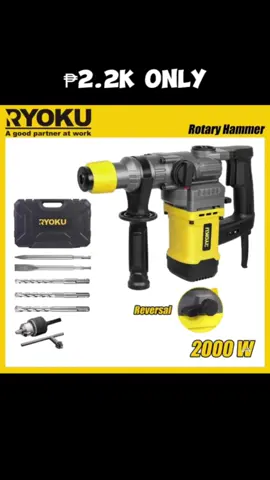 Ryoku 32mm 2000W professional rotary hammer drill with case and accessory. grabe ang ganda nito kaya order na. #rotaryhammerdrill #drill #rotary #ryoku #fyp 