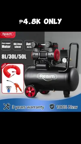 Reaim Oil-free Air compressor 1100W heavy duty air pump portable silent. grabe ang ganda nito kaya order na. #aircompressor #airpump #heavyduty #reaim #fyp 