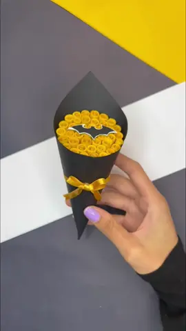 DIY Batman Bouquet tutorial 💛🖤 #DIY #craft #gift #foryou 