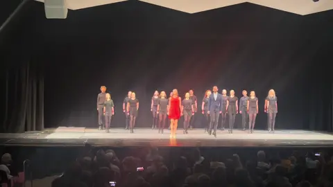 Courtney and Christian making a surprise entrance during our champ classes hard shoe piece this weekend! Happy 10 years❤️❤️ #irishdance #srl #10 #showcase 