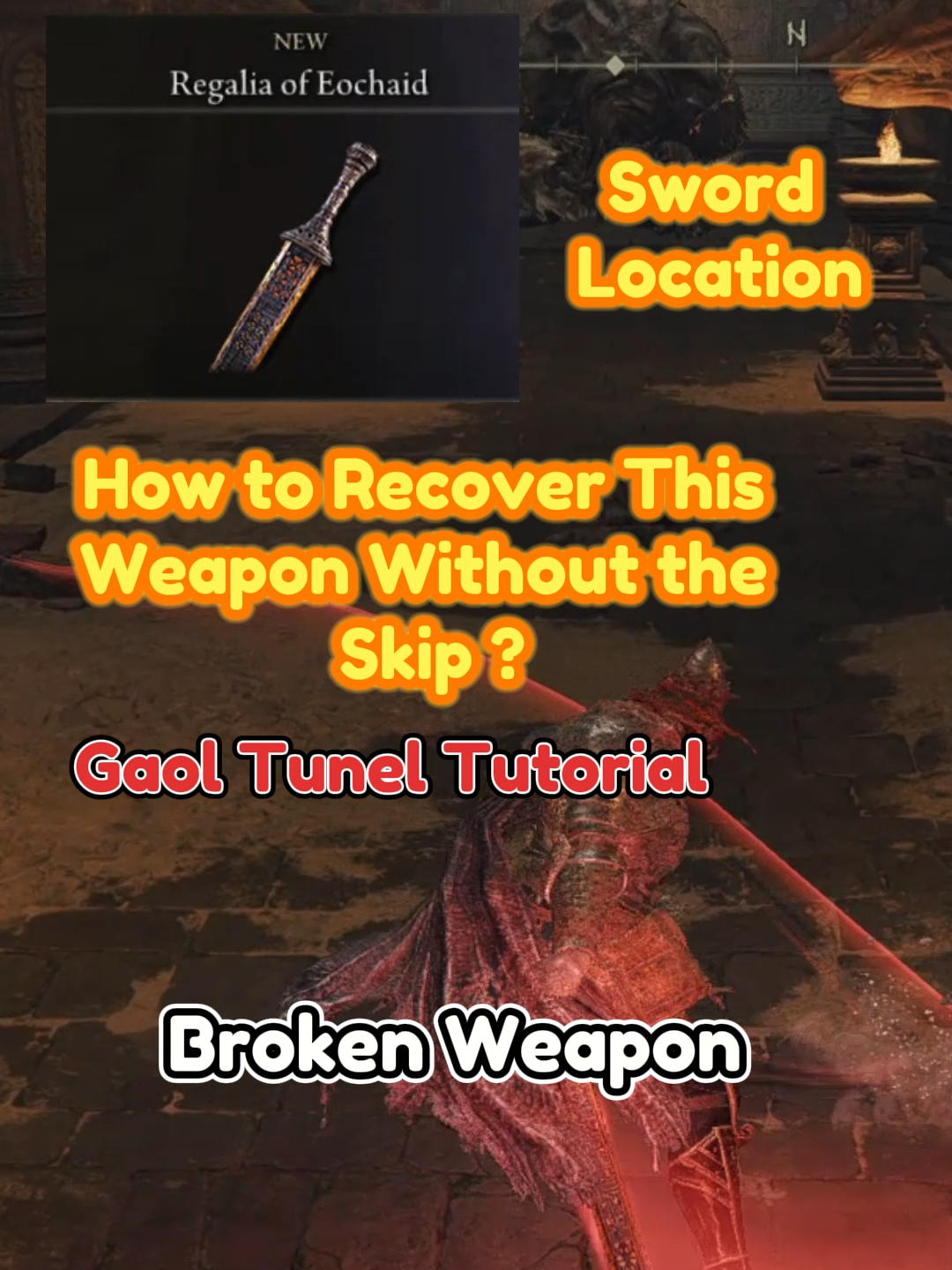Regal of Eochaid No Skip Location Elden Ring - Gaol Cave Tutorial, Legendary Sword Location, how to get regal of eochaid easily and quickly ? elden ring tips and location to recover this weapon without the skip in limgrave, you will have to go to caelid and complete the dungeon 