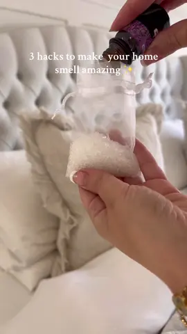 Here’s 3 ways to make your home smell amazing:  1. Add essential oil to epsom salt or dry rice in an organza bag to make a diy scent bag. You can then add them to cushions, drawers and wardrobes to keep them smelling fresh. 2. Add bicarbonate of soda and a few drops of essenital oil to the base of your bin to absorb any odours. 3. Sprinkle your carpets with bicarbonate of soda and leave for 30 mins before vacuuming up to remove any u wanted smells.  *please make sure you research essential oils beofre using them in your home if you have pets or are pregnant. *always check your vacuum has a hepa filter before using it to remove bicarbonate of soda . #CleanTok #cleantok101 #cleantokuk #cleaningtips #homesmellsgood #homesmellsamazing 
