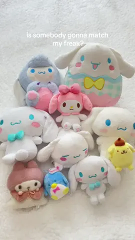 guess my fave sanrio character  #sanrio #cinnamoroll #mymelody #pompompurin #tuxedosam #sanriocore #sanriogirl #plushies #collection 