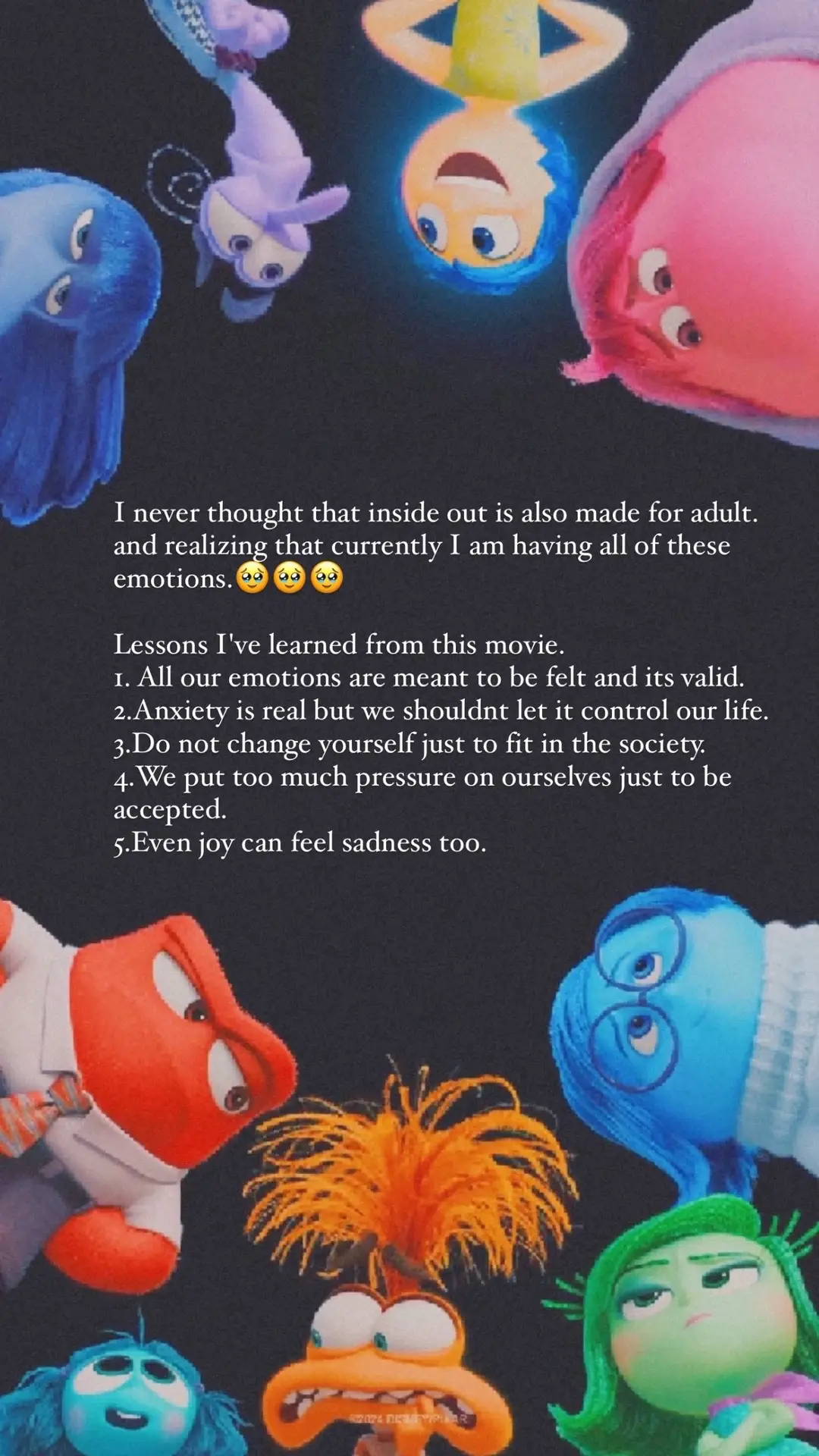 Realizations.🥹 #fyp #fypシ #fypシ゚viral #insideout #insideout2 #emotions #anxiety #lifeistoughbutsoareyou #