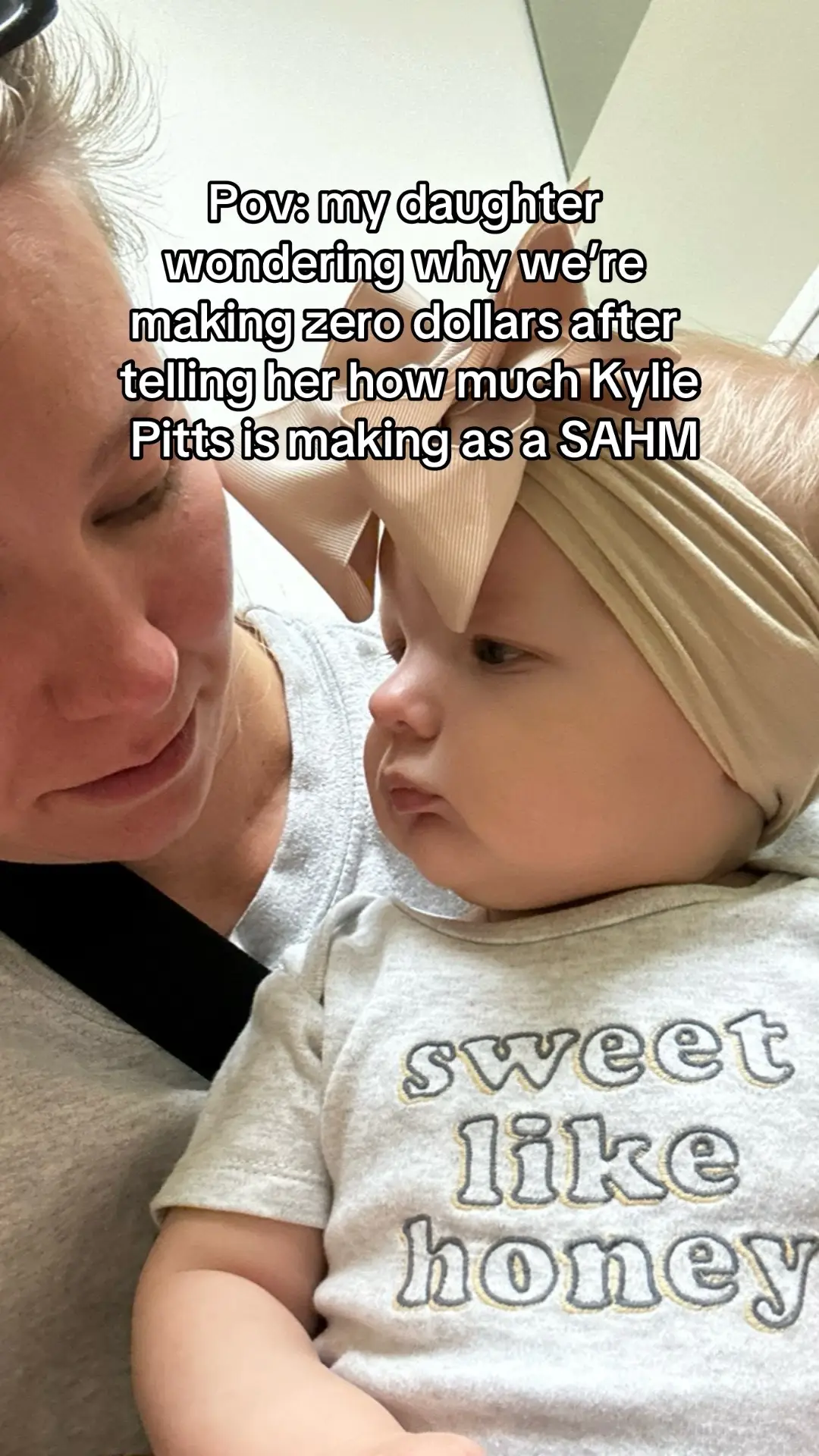 I feel like she’s disappointed…  #Fyp #fypシ゚viral #kyliepitts #sahm #stayathomemom #firsttimemom #babygirl #babytok #girlmom #motherhood #sahmlife #newmom 
