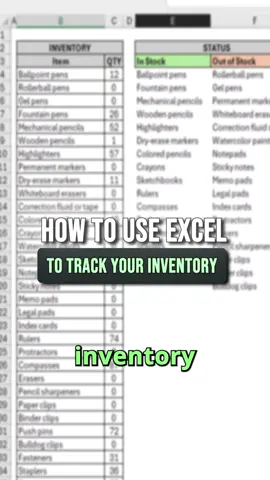 Simple way to monitor your inventory in Excel for any business 📂Save this for later #excel #exceltips #exceltricks #msexcel #microsoftoffice #learnexcel #spreadsheets