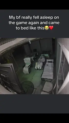 He told me he fell on his way to bed last night and i had to check the camera 😭 #fyp #couple #ring #newhome #funnyvideos 