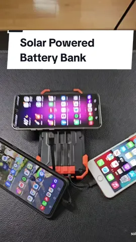 loving this solar powered battery bank. large capacity and perfect for long trips or off the grid . . #ad #batterybank #solarpoweredbatterycharger #portablebattery #tech #techtok #offgrid #survival #survivalist 
