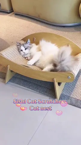 A sisal cat bed that kittens love, with a curved design, scratch-resistant and wear-resistant~ Exclusive design, more comfortable and beautiful. 😻🐾#catbed #cat #catsoftiktok #PetsOfTikTok #pet #cutecat #kitten #funny #catlover #fyp