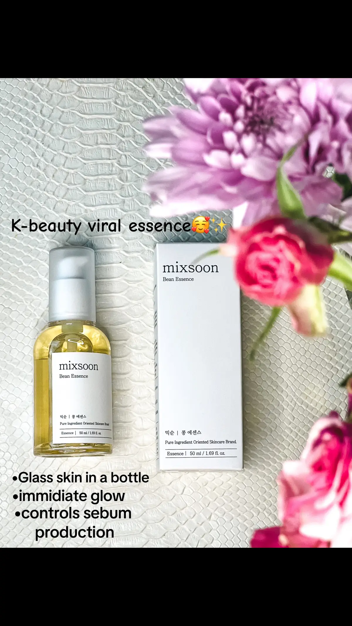 My newest skincare addition:  @mixsoon_official Bean essence.  I would say this is the product they went viral in Kbeauty. They say is glass skin in a bottle. In my experience I have seen it works well with my combination skin. I have noticed less sebum on my face as I struggle with that usually. And my skin overall feels hydrated and more even. Definitely I recommend to try this who has not yet tried it! It might become your new favourite essence (as it became mine)🥰* * * * *#kbeauty #mixsoon #mixsoonreview #mixsoonbeanessence #beanessence #combinationskin #combinationskincare #combinationskincareroutine #kbeautyblogger #koreanskincare #koreanskincareroutine #koreanskincareproducts #skincarecommunity #skincareblogger #skincareproducts #viralskincareproducts #viralkbeauty #kbeautyessentials #koreanskin #skincareproductreview #skincareproductsthatwork #skincarereview #lovekbeauty #skincareaesthetic #lovekorea #koreanskincaretips #skincareaddiction #skincareaddict #koreanbeauty #skincareobsessed @MIXSOON THAILAND @mixsoon @mixsoon_de @mixsoonph @Mixsoon Vietnam @Mixsooon Malaysia @Mixsoon  * * Have you tried the famous Mixsoon Bean Essence?