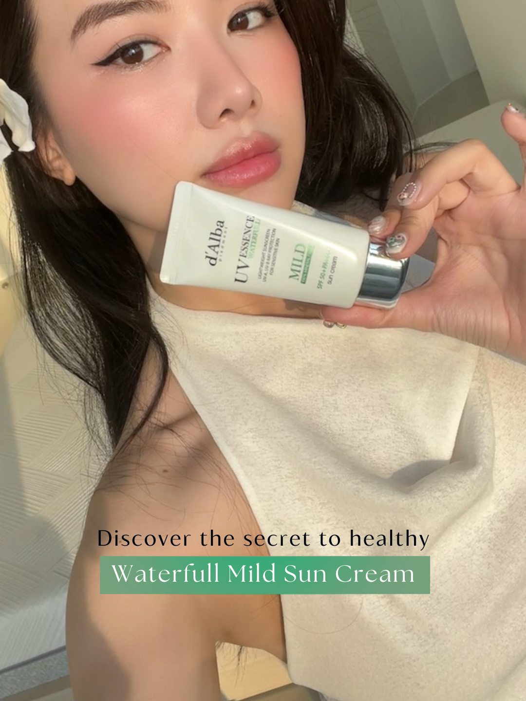 Shhh... the secret's out!  Waterfull Mild Sun Cream unlocks the key to healthy, glowing skin every day. ✨ #dalbavn #waterfullmildsuncream #muataitiktokshop