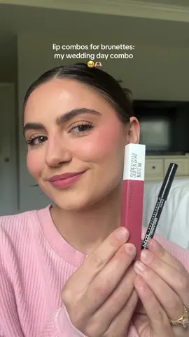 Yes, it lasted all night no touch ups 💅🏼  @NYX Professional Makeup lip liner in peekaboo neutral @Maybelline NY superstay matte ink liquid lipstick in ringleader  #pinklipcombo #weddinglipcombo #mattelipcombo 