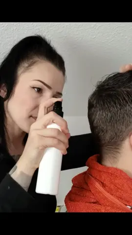 I test many different spray bottles on his head #asmr #femaleasmr #spray #asmrroleplay #test 