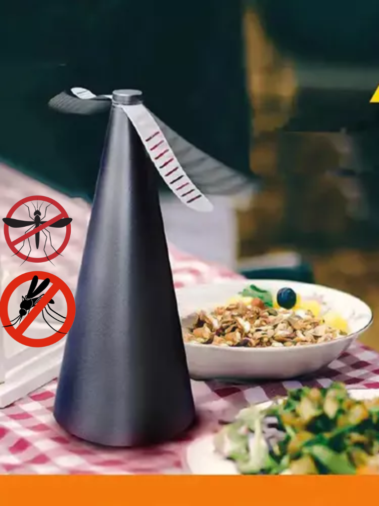 Desfrute de refeições sem moscas com o Ventilador Repelente de Mosquitos para Mesa! Eficaz contra insetos, ideal para ao ar livre e refeitórios. 🍴🦟✨