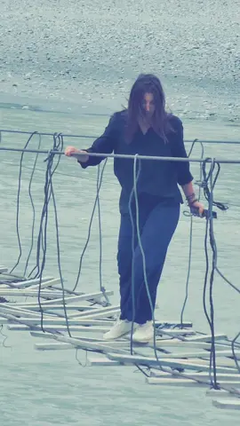 a beautiful foreigner girl is crossing a dangerous suspension bridge at Passu.  #beautiful #foreigner #girl #crossing #dangerous #suspension #bridge #at #passu #girls #girlpower #girllife #girlyou #foryou #fyp #fy #meme   