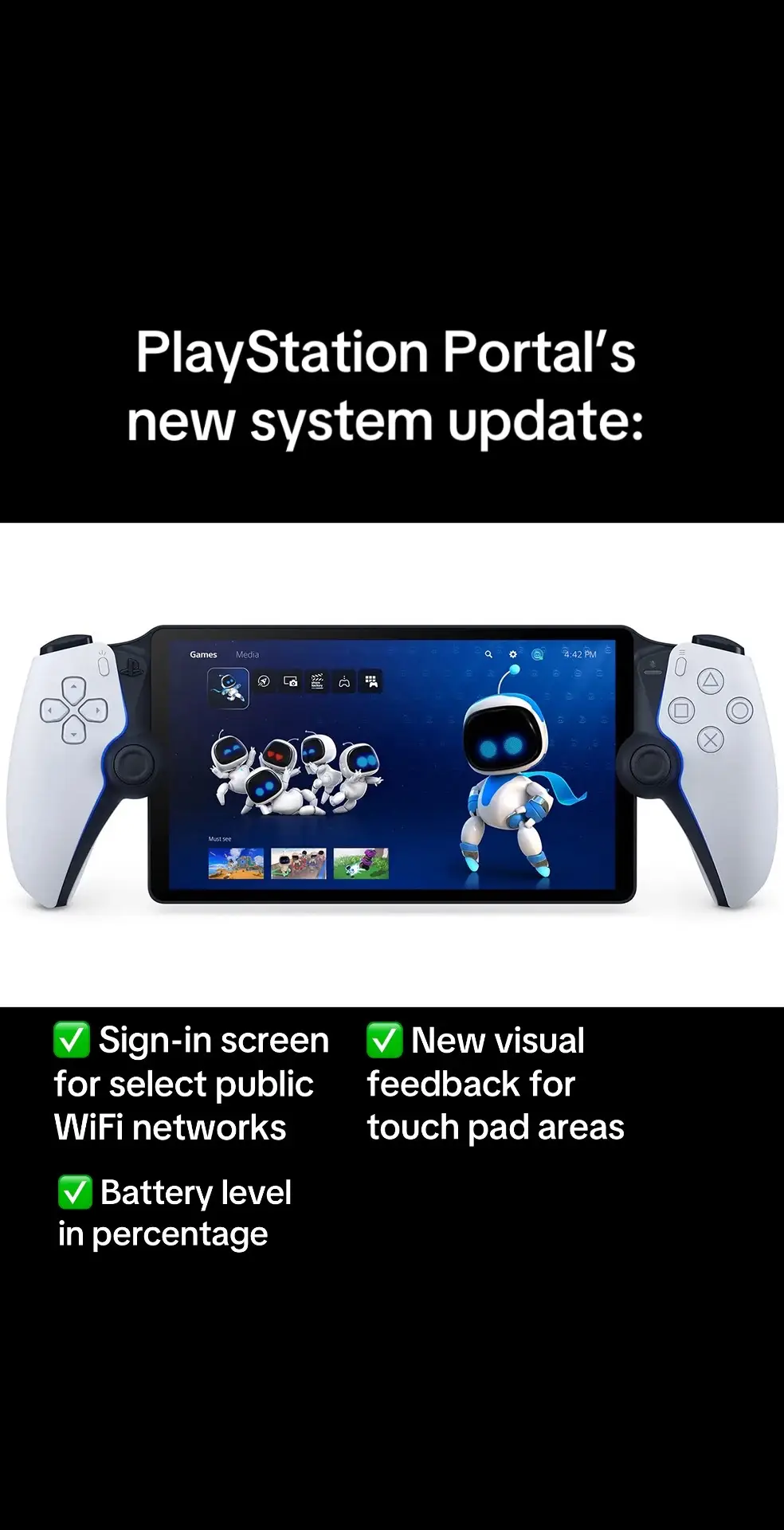 PlayStation Portal’s system update launches tomorrow with a host of new features. Visit PS Blog for full details #Sony #PlayStation #PlayStationPortal #PS5