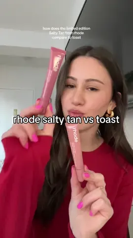 Replying to @🍒🌷🦢 rhode salty tan vs toast #lip #lipbalm #lips #lipgloss 