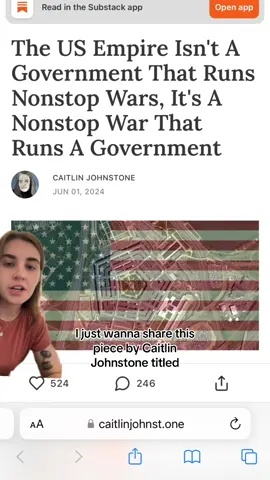 I highly recommened checking out Caitlin Johnstone’s writing on substack