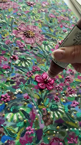 can u believe it  #ktscanvases #mixedmediaart #mixedmedia #artistsoftiktok #gouachepainting #flowers #florals #art #texturedart 