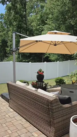 #patioumbrella loving my new Patio Umbrella. Just in time for summer! #ltkhome #outdoorfurniture 