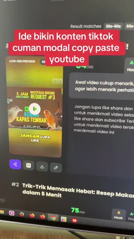 Bikin konten tiktok semudah ini cuman modal copy paste link ytb 🔥#onlinetools #digitalmarketing #aitools #agungtaufiqarrohman #onlinemarketing #fypシ゚viral 