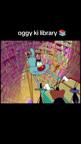 oggy ki library 📚 #oggy #oggyhindi #oggyandcrockroaches #oldcartoon #cartoonnetwork #funnycartoon #fyp #foryou 