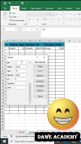 How to create data entry form #excel #exceltips #Tips #Tricks #shortcut #lesson #tutorial #trending #new #tiktokindia 