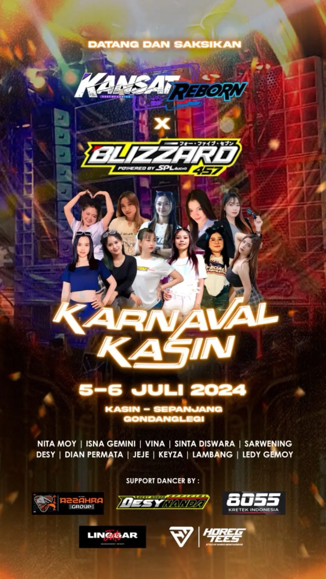 Waktunya tampil 🔥 @KANSAT REBORN x @blizzard audio @Isna Gemini062 @Nita Moyyyyyyy @Pinott @keesya_ric @desy_nanda @DIAN PERMATA KE2 @Jeje Queen@Lambang_Nugrahani27@Sarwening @Lady__Gemoyyᥬ🌼 ᭄ @Santi Diswara #fypシ゚ #fypシ゚viral #fypp #karnaval2024 #karnavalsoundsystem #karnavalmalang #linggarjatiofficial 