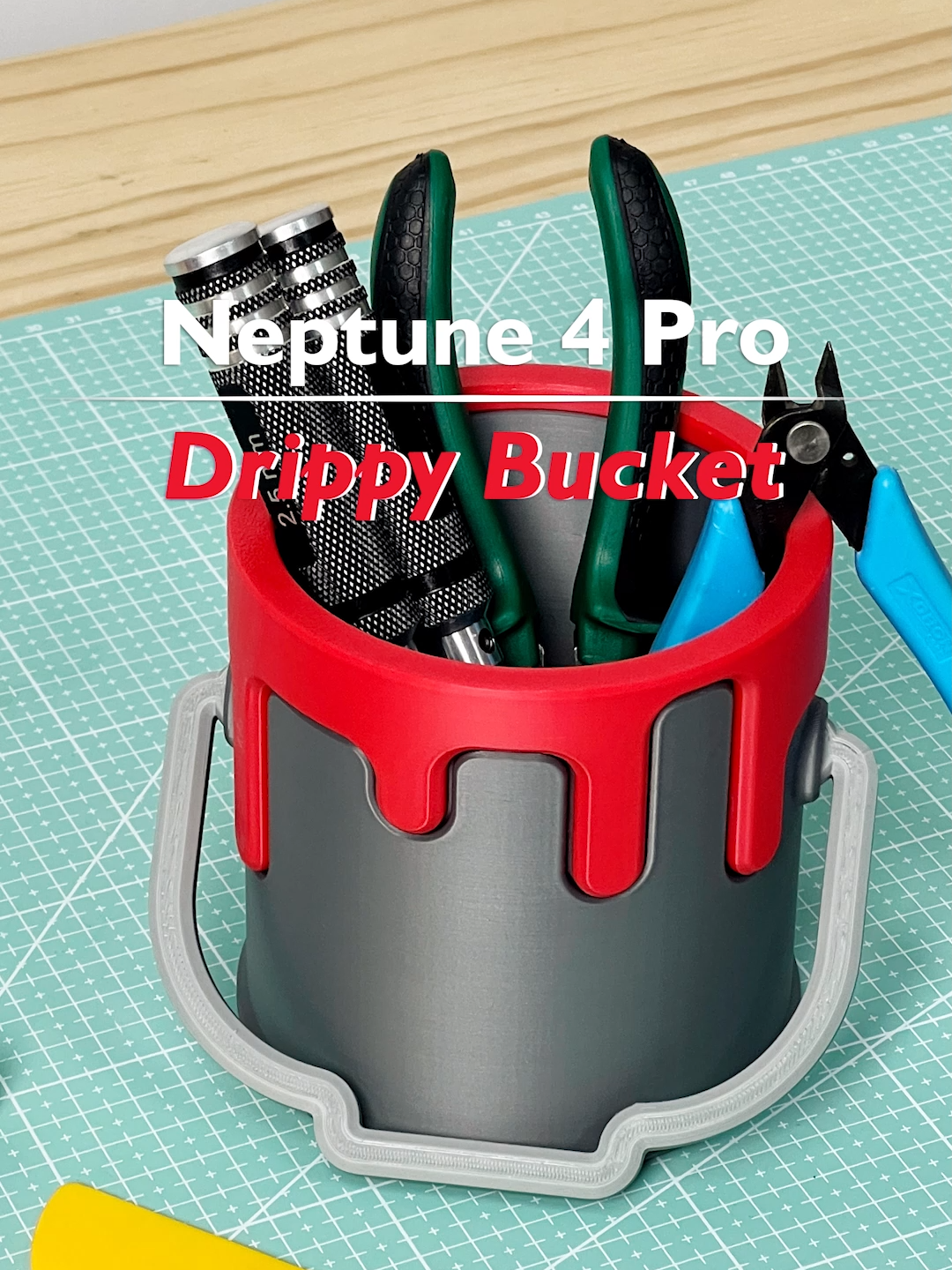 It's a fun little bucket for tools. Printer: Neptune 4 Pro Model: Drippy Bucket designer by davemoneysign Model from Printables #elegoo #neptune4pro #3dprinting #3dprint #maker #diy #satisfyingvideo #3dprinter #meme #tools #bucket