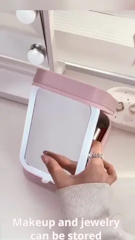 A small makeup box is so easy to flt in,especially for going out.#tk #foryou #cosmetic mirror#lighted pouch#cosmetic storage box#my travel pouch