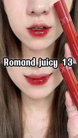 Romand juicy 13 - Đỏ nâu đất siu tôn da, trắng men răng luôn đó mấy bà 💋 #romand #romandjuicylastingtint #romand13 #goclamdep #reviewson #lipstick #lipgloss #lipsticktutorial #xh #swatchson #lolimeo 