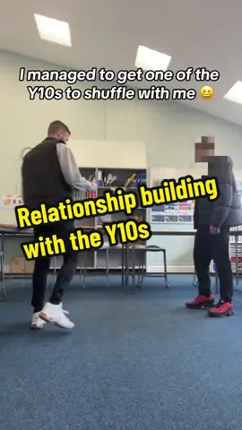 Buzzing I got one of the Y10s to shuffle with me. The Y10s are too cool for Tiktoks normally 😒 #semhteacher #teacher #adhdteacher #movementbreak 