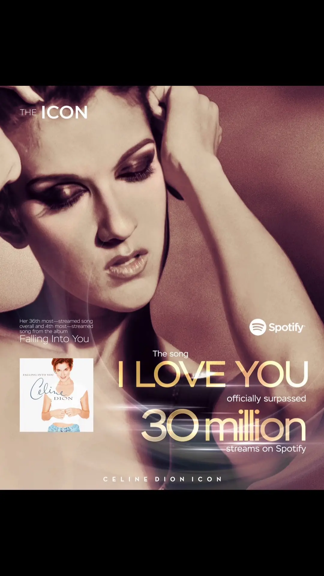 @Celine Dion - Trending Track #iloveyou surpassed 30M on #Spotify. #foryou #foryoupage #Foryoupage #viral #tiktok #trending #IAmCelineDion 