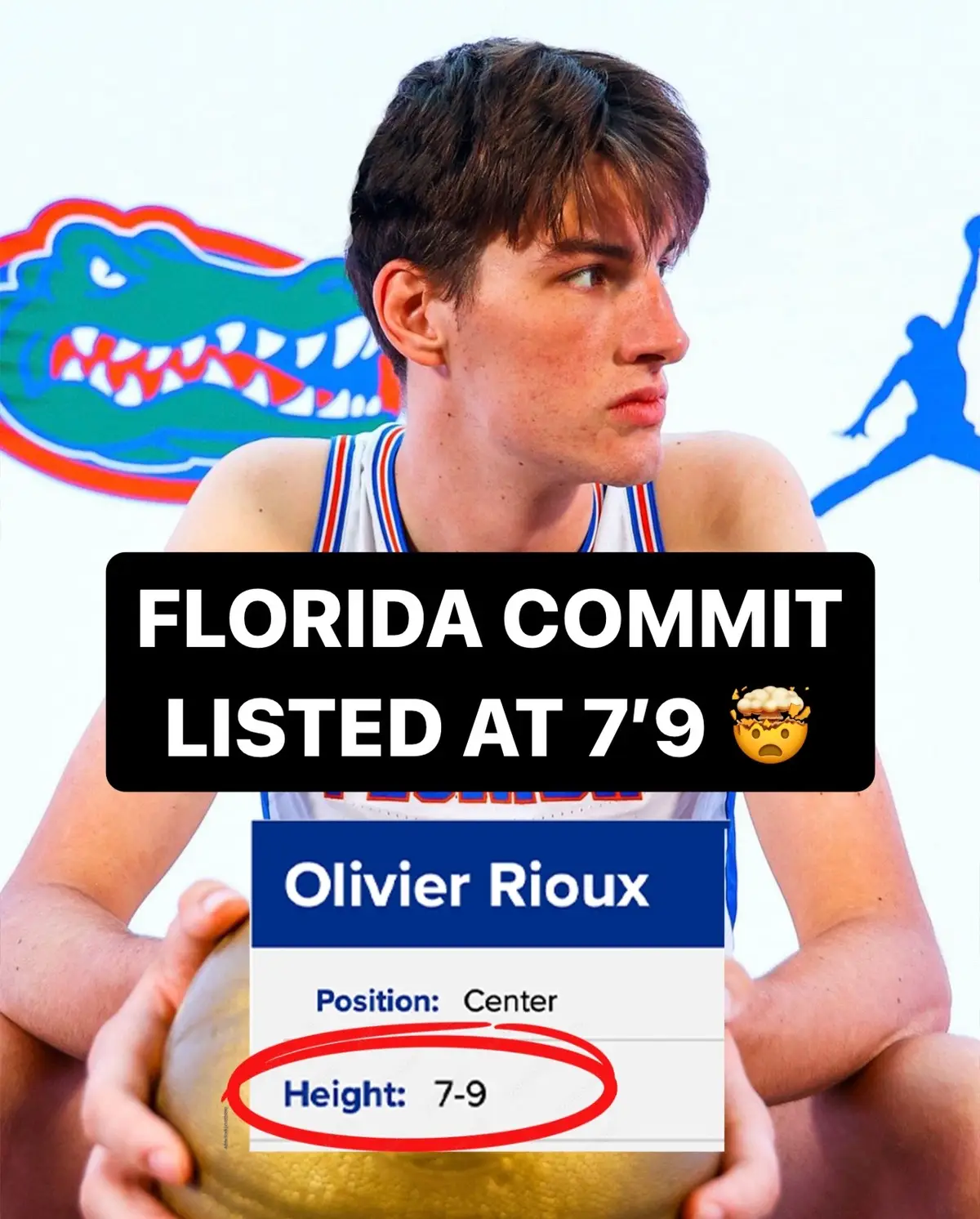 Florida commit Olivier Rioux is the tallest teenager in the world at 7’9 🤯😳 (via olivier.roux/IG) #basketball #cbb #highschool #basketball🏀 
