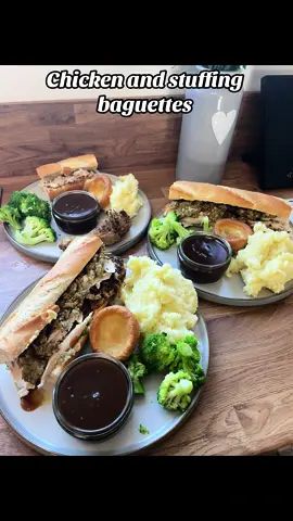 Dish up dinner with meee - tonight we have got chicken and stuffing baguettes #roastchicken #stuffing #baguette #roastdinner #mashpotato #gravy #dishupdinnerwithme #DinnerIdeas #fypviralシ 