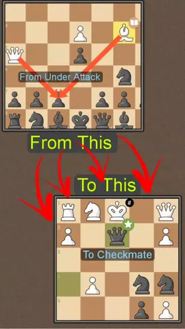 From Under Attack 👉 To Checkmate  #chess  #chesstrape  #chesstok  #chessman  #checkmate  #tiktok  #viral  #fyp  #foryou  #foryoupage  #viralvideo  #explore  #chessedit 