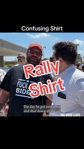 Talked to a guy with a “f**k Joe Biden” shirt. #interview #fyp #rally #wisconsin #shirt 