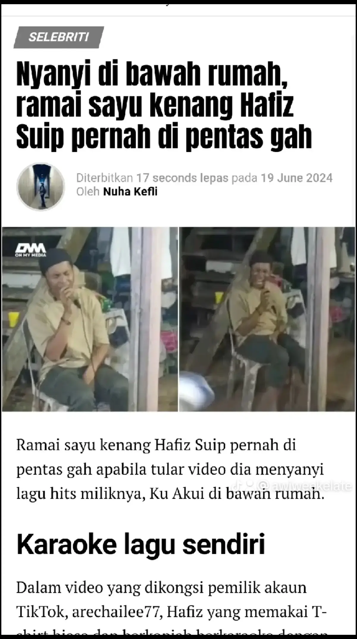 Semoga dipermudahkan segala urusan Hafiz Suip .. semoga ada hikmah disebaliknya.. #fypシ゚viral🖤tiktok 